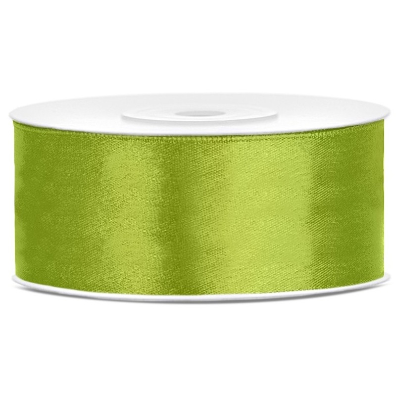 25m satin gift ribbon light green