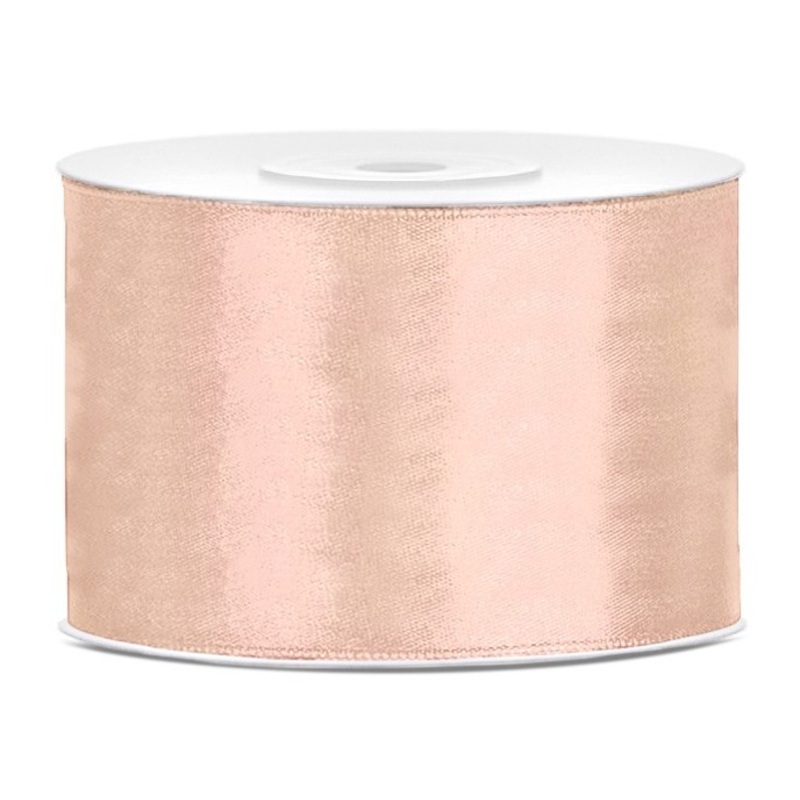 25m satin gift ribbon peach 5cm wide