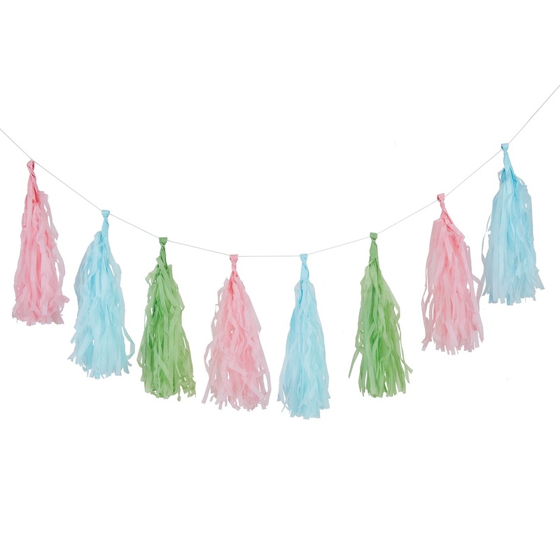4-colored tassel garland pastel summer 2m
