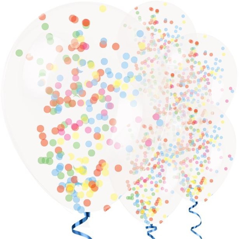 6 colorful confetti balloons Surprise 28cm