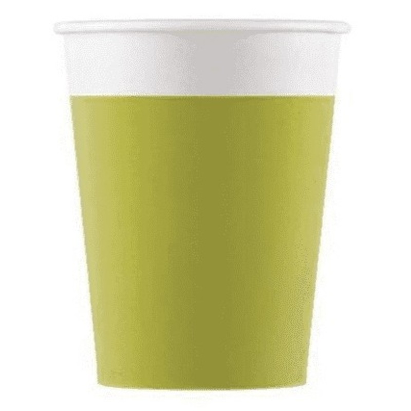 8 eco paper cups Paganini green 200ml