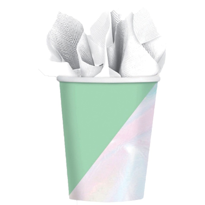 8 shimmering pastel cups 354ml