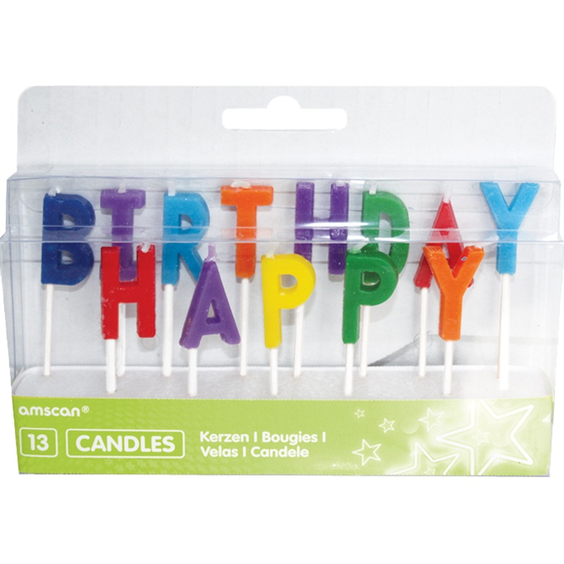 Birthday party Colorful Happy Birthday cake candles 13 pieces