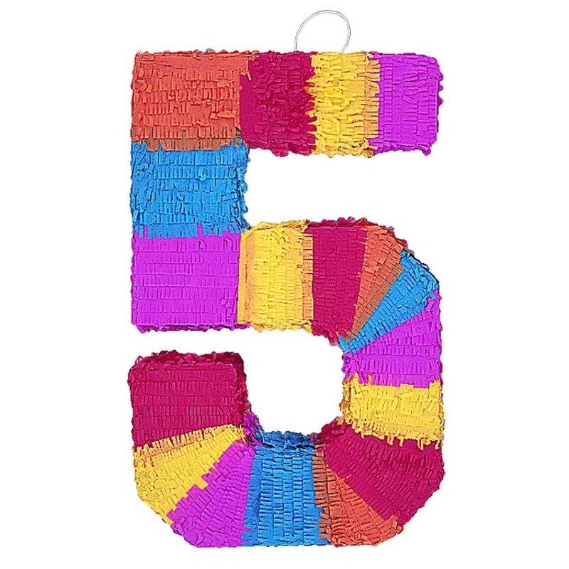 Colorful party fun pinata number 5