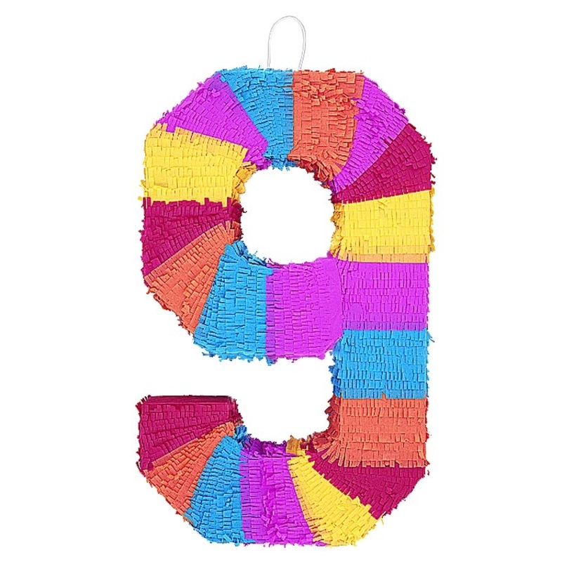 Colorful party fun pinata number 9