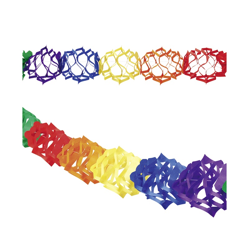 Colorful Rainbow Fiesta Paper Garland 4m