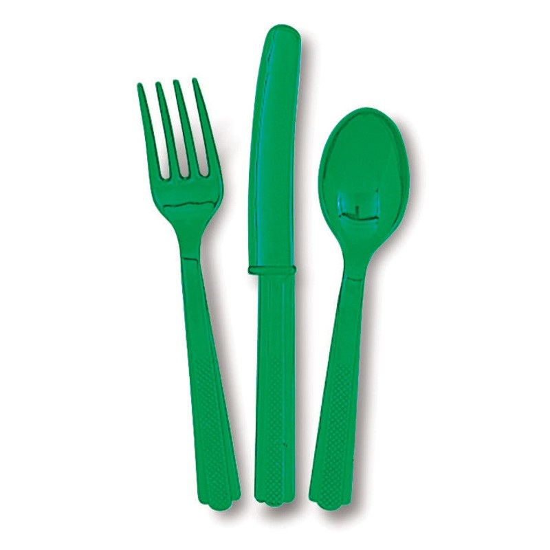 Cutlery set Vera emerald green 18 pieces