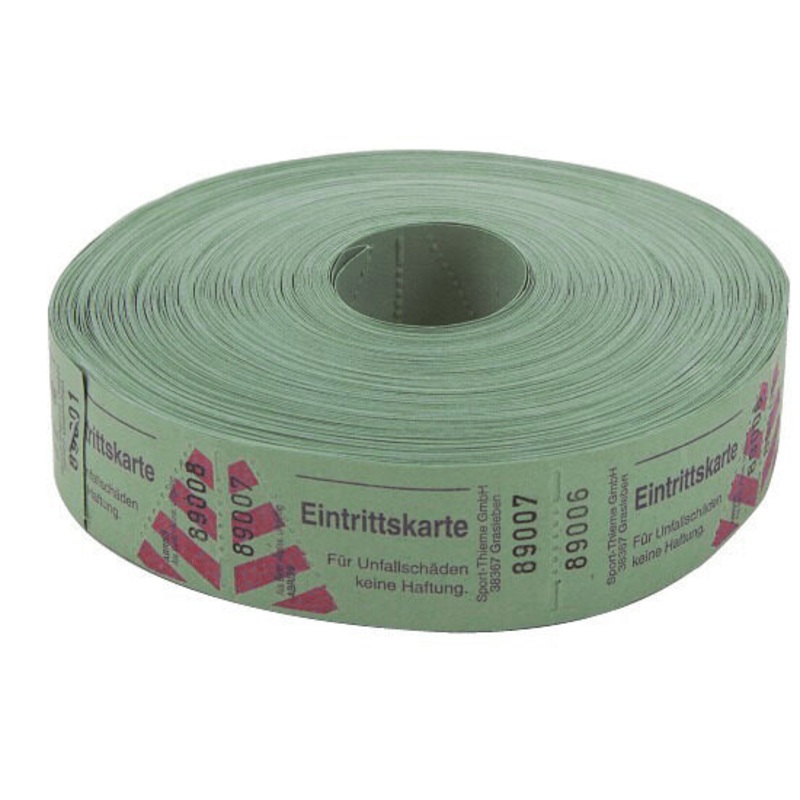 Eintrittsband Rolle 1000 Abrisse fortlaufend grn
