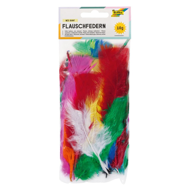 Flauschfedern Mix bunt mehrfarbig 10g