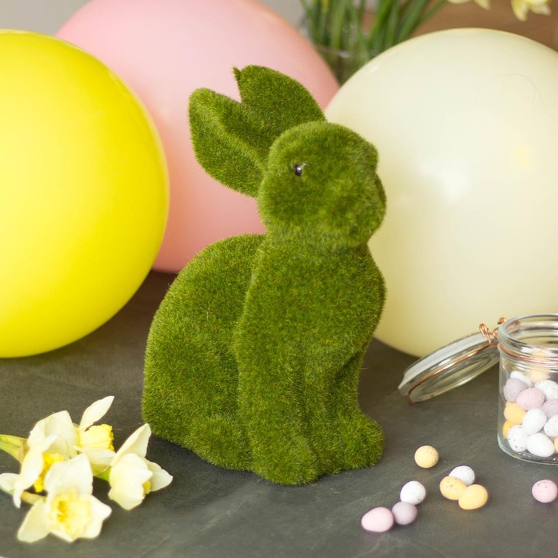 Green grass rabbit decoration figure 25cm