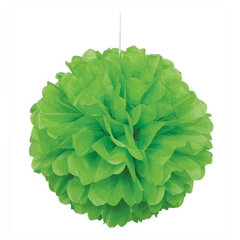 Lime green fluffy pompom 40cm