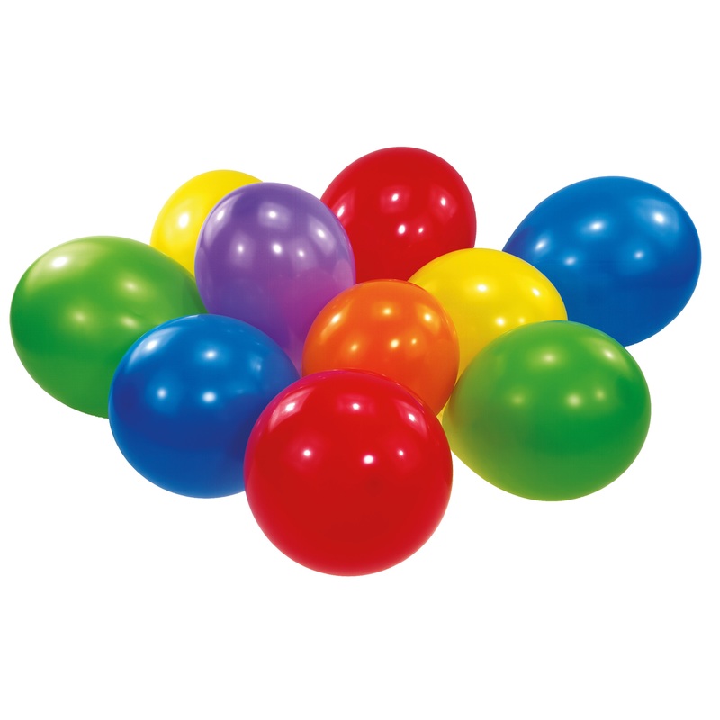 Set of 100 colorful balloons 18cm