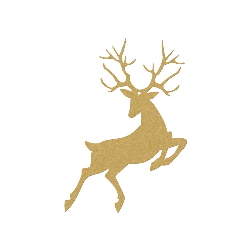 10 hanging decoration reindeer gold 14cm
