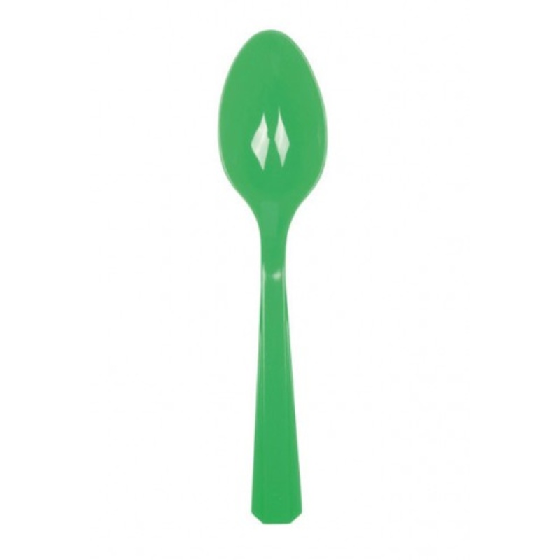 10 party buffet spoons emerald green 14.5cm