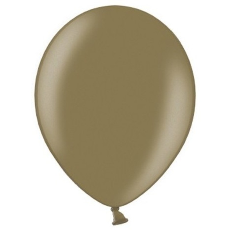 10 party star metallic balloons caramel 27cm