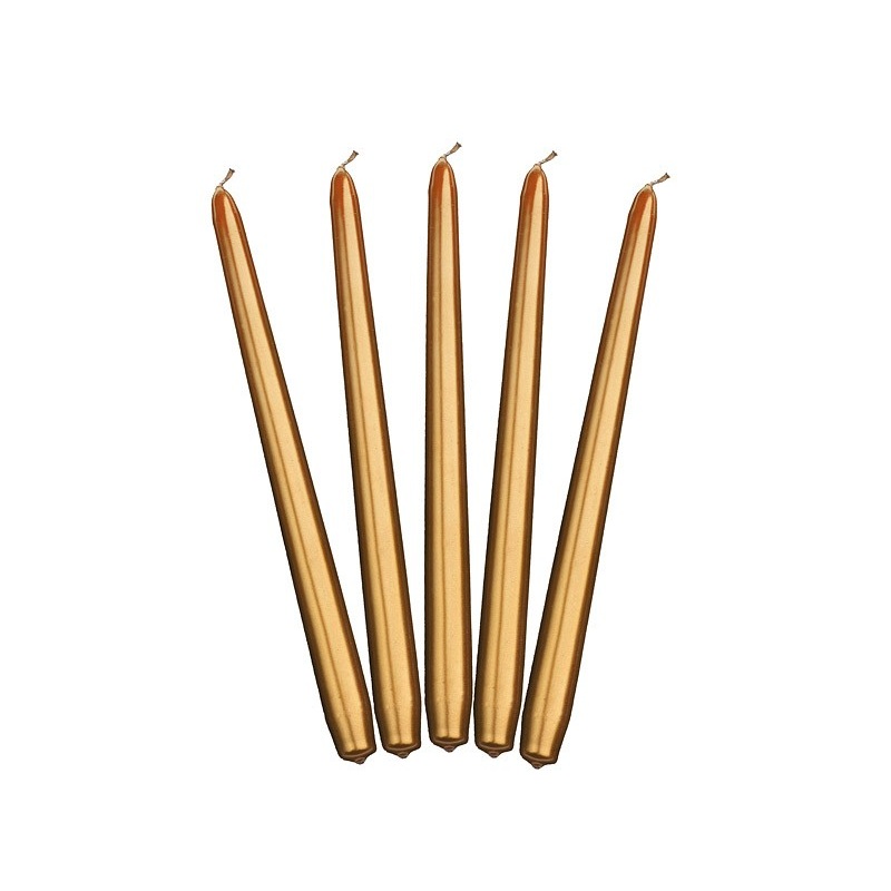 10 taper candles Lucia gold 29cm