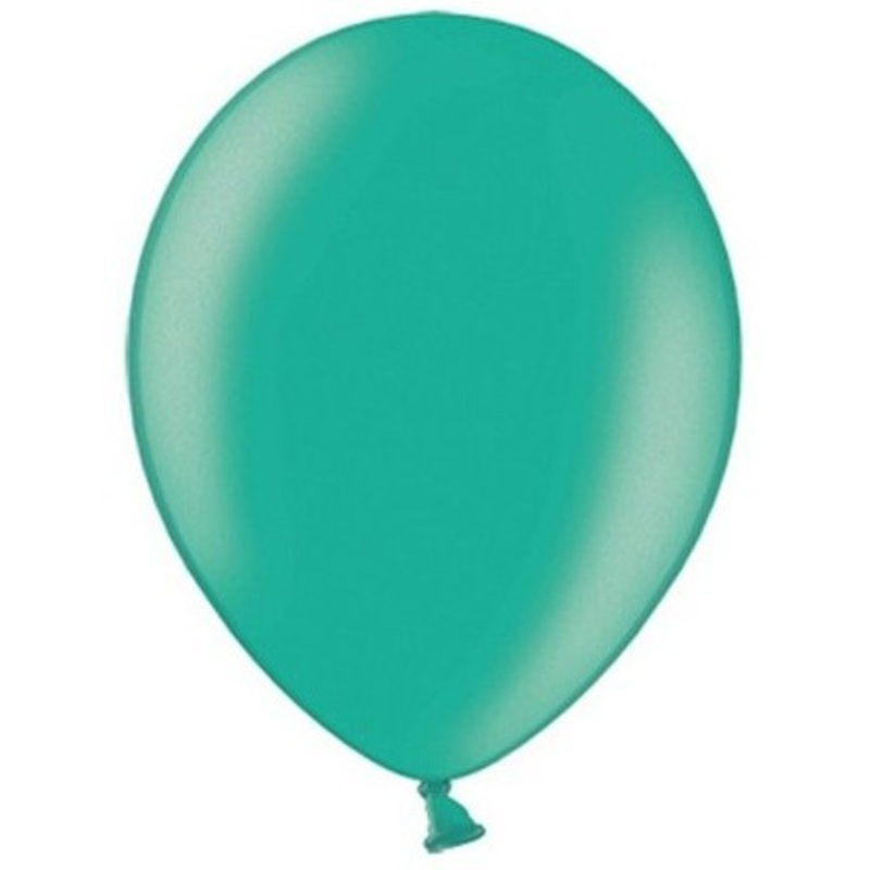 100 Celebration metallic balloons turquoise 25cm