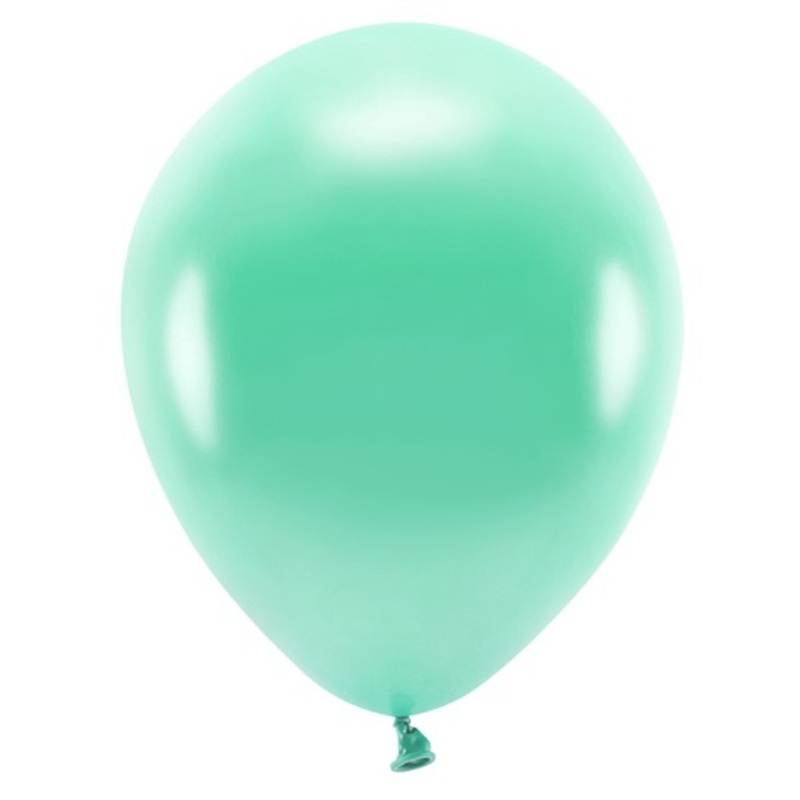 100 Eco metallic balloons jade green 26cm