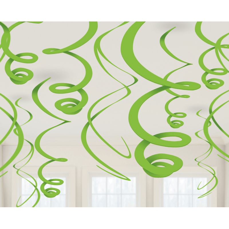 12 Fiesta Spiral Hangers Green 55cm