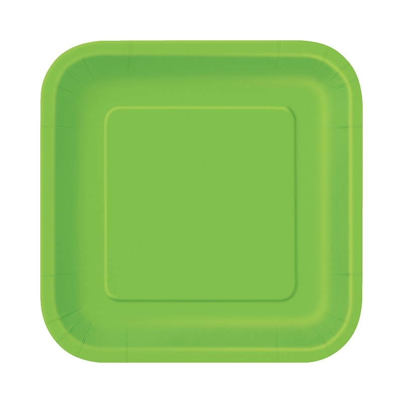 16 paper plates Vera lime green 18cm