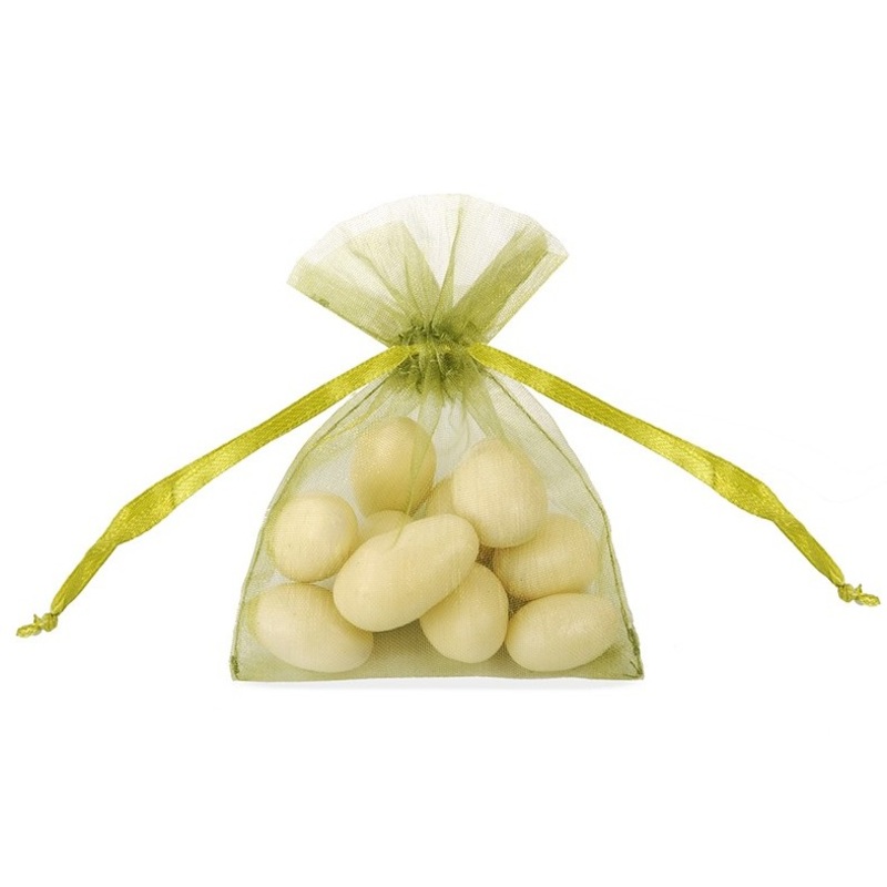 20 organza bags Claire olive green 10cm
