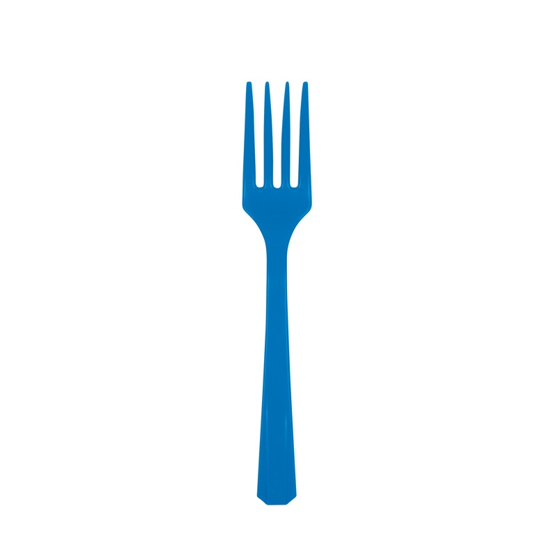 20 plastic forks Amalia royal blue