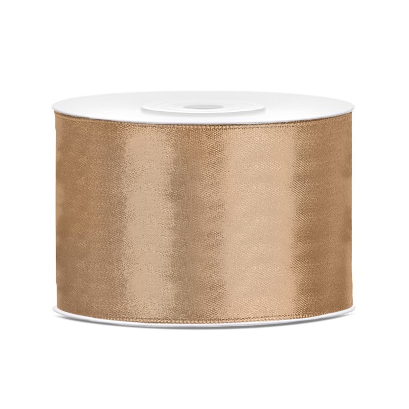 25m satin ribbon Dublin in pale gold