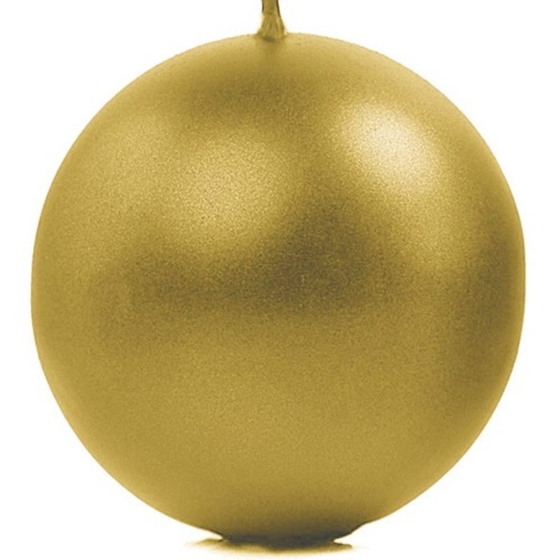 6 ball candles Torino gold metallic 10cm