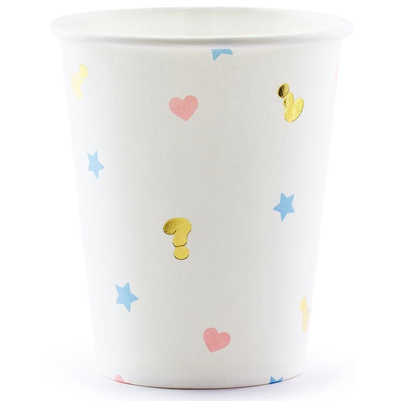 6 Papp Becher Babyshower Boy or Girl