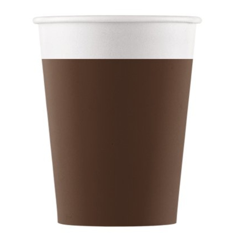 8 FSC paper cups Paganini brown 200ml