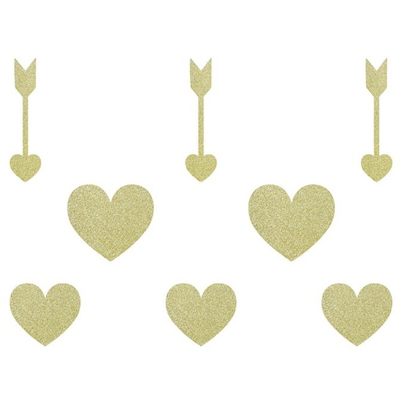 8 golden scattered hearts Sparkling Hearts