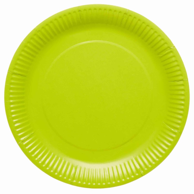 8 Green Lime Eco paper plates 23cm