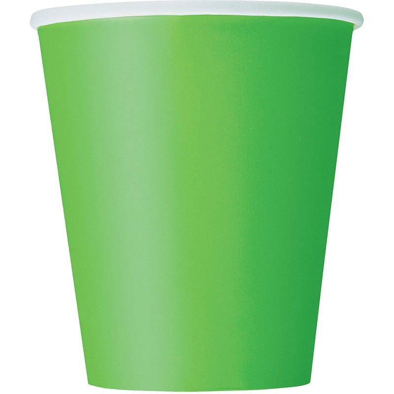 8 paper cups Vera lime green 266ml