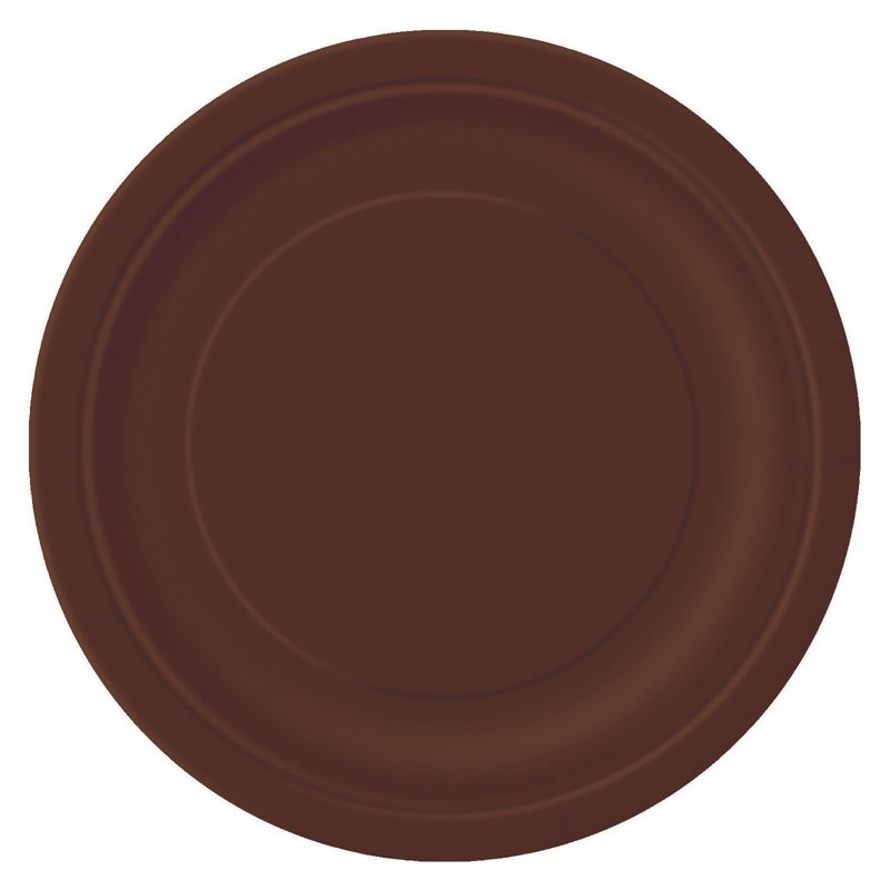 8 paper plates Vera chocolate brown 18cm