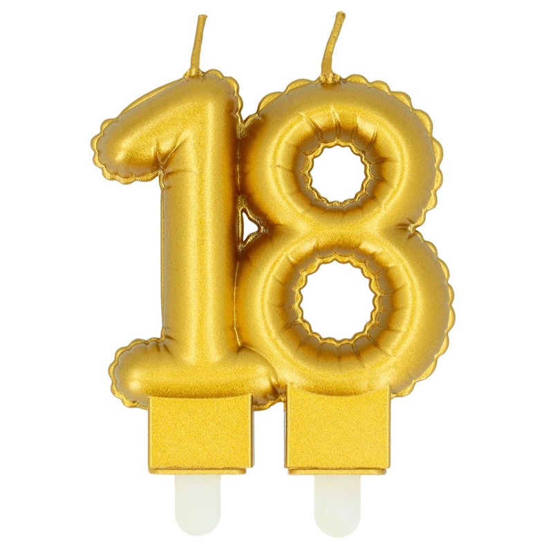 Cake candle gold number 18