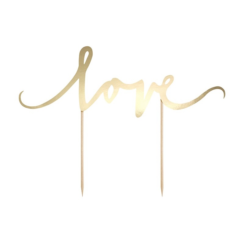 Cake decoration Love Gold 17cm