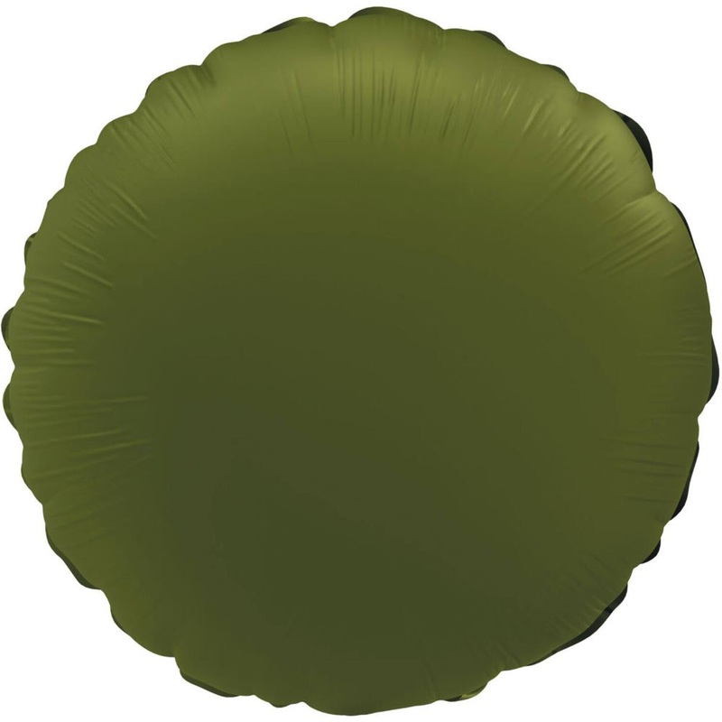 Foil balloon round olive green ultra matt 45cm