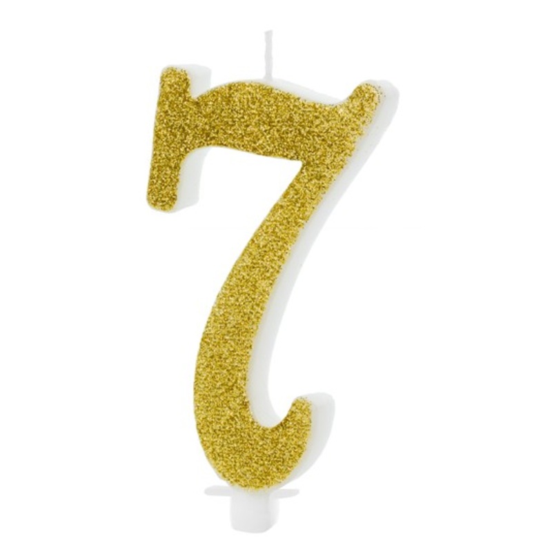 Glossy Birthday number 7 cake candle 10cm