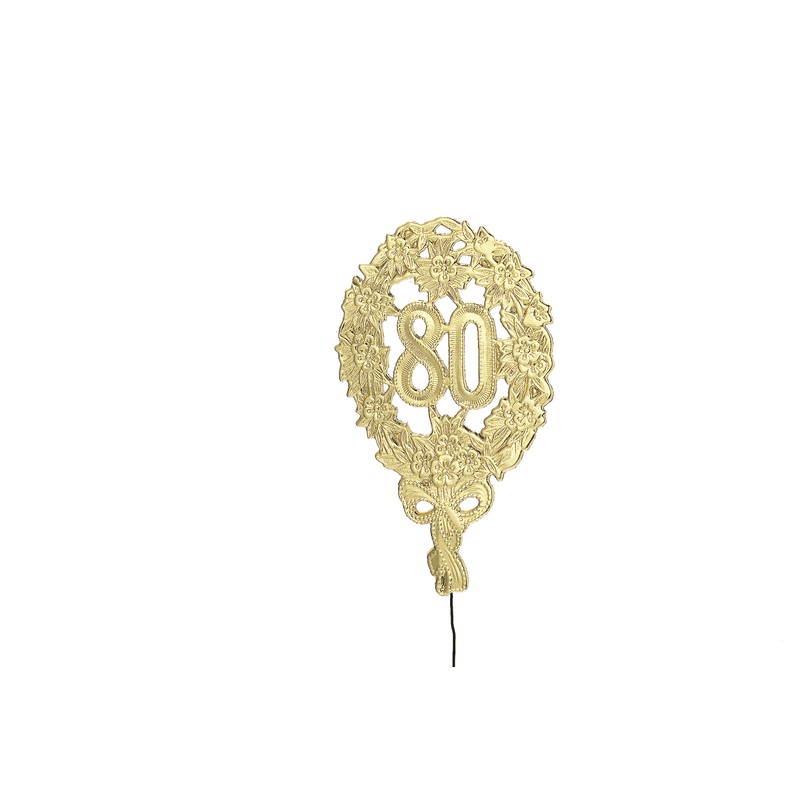 Golden anniversary number 80 embossed 28cm