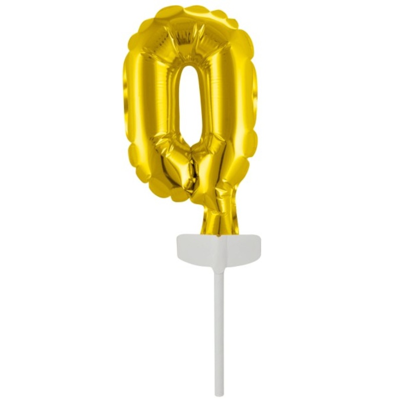 Golden number 0 cake decoration balloon 15cm