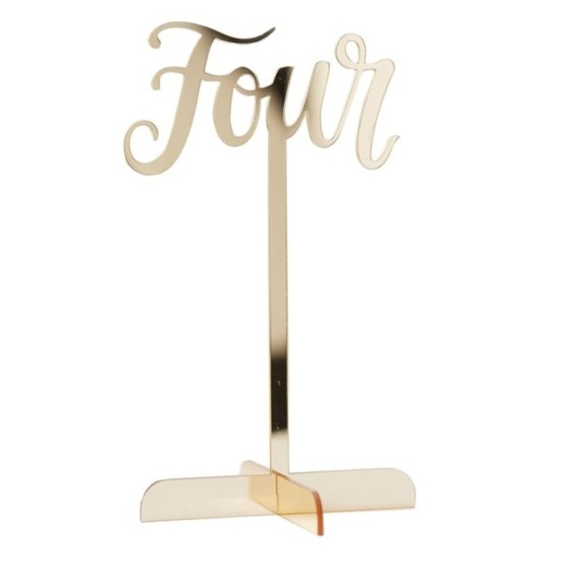 Golden Wedding Acrylic Table Numbers