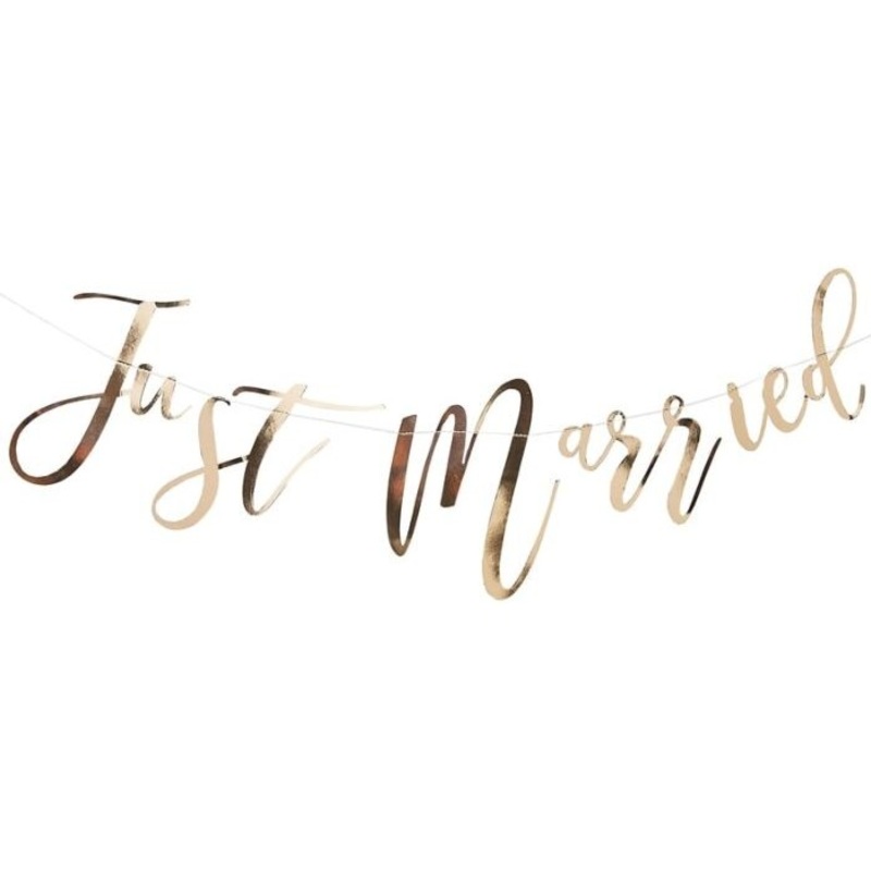 Golden Wedding Just married garland 1.5m