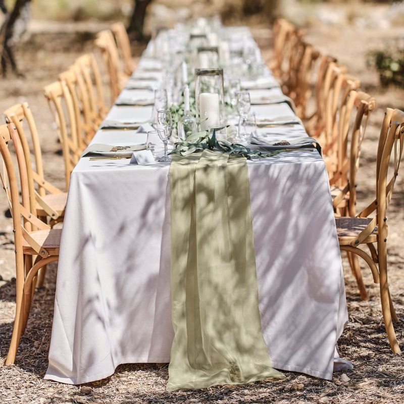Green-Sage table runner 4m