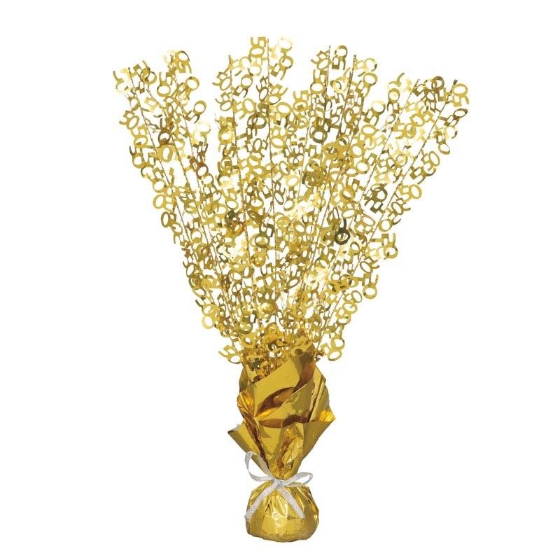 Happy 50th Anniversary table fountain gold 43cm