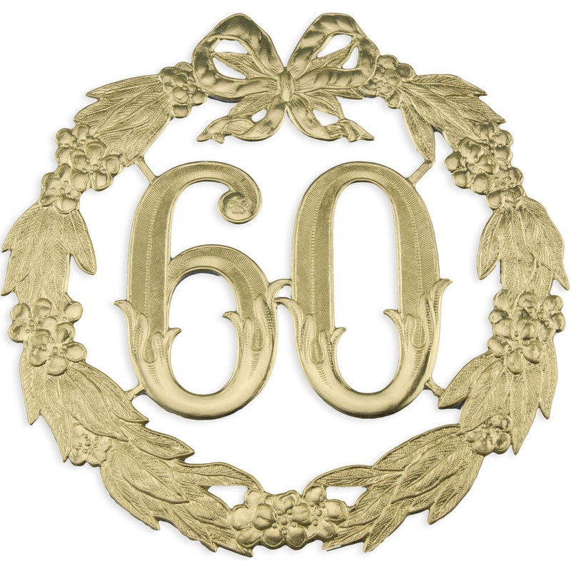 Jubilumszahl 60 ohne Draht gold 24cm