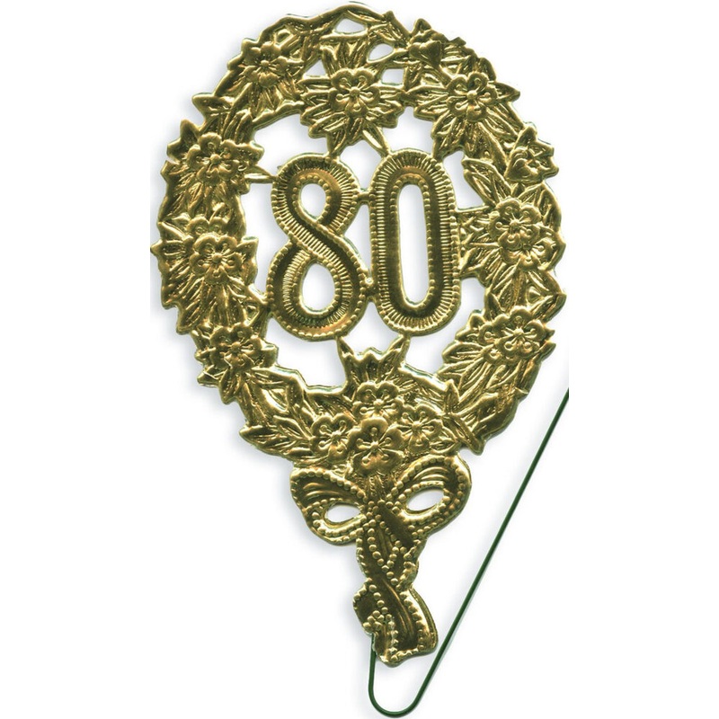 Jubilumszahl 80 mit Draht gold 8x12cm