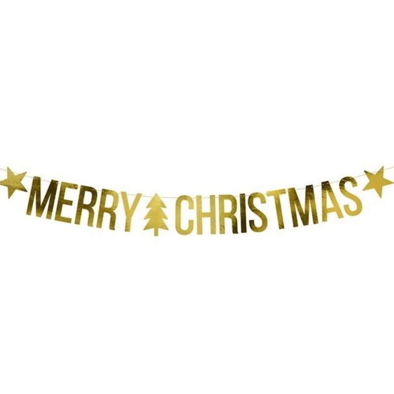 Merry Christmas Garland Gold 1.5m