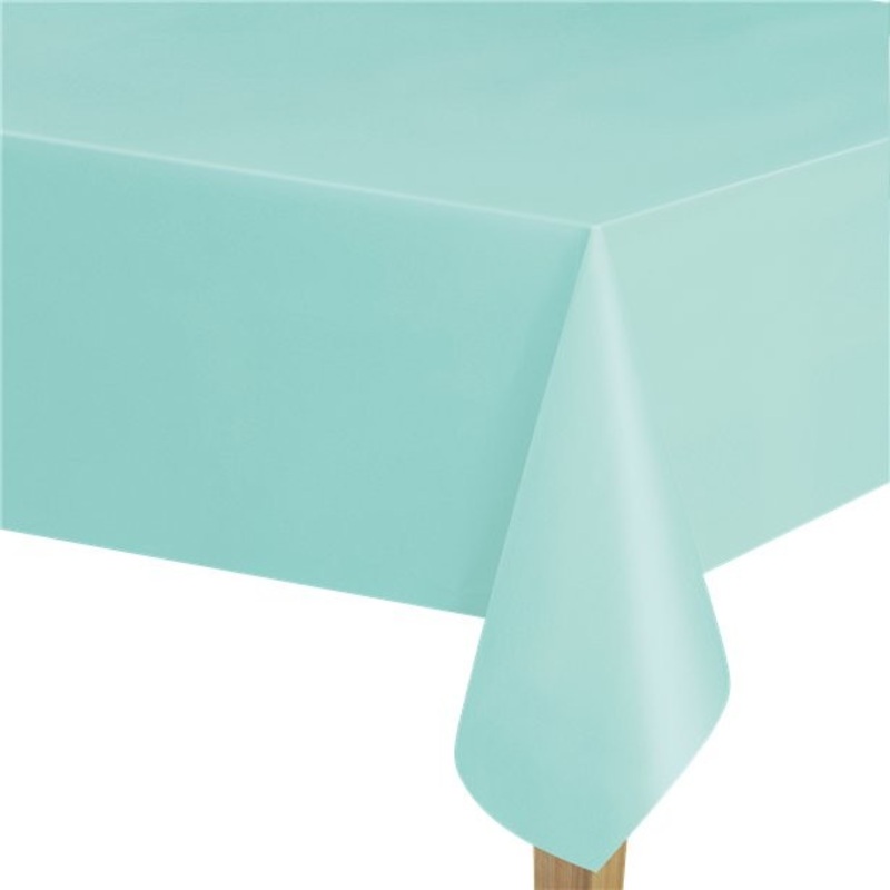 Mint green plastic tablecloth 1.37 x 2.74m
