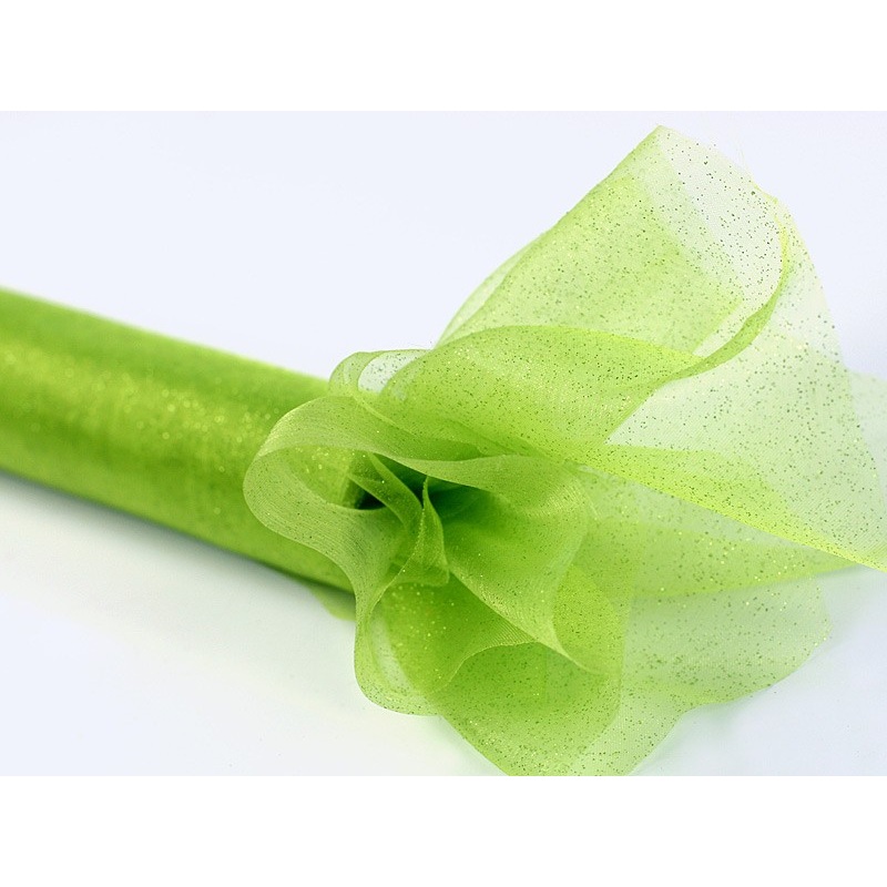 Organza fabric Daphne light green 9m x 36cm
