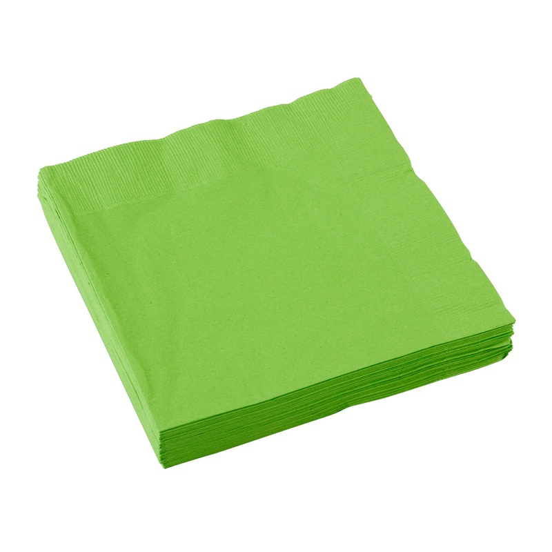 Set of 20 Partytime paper napkins kiwi green